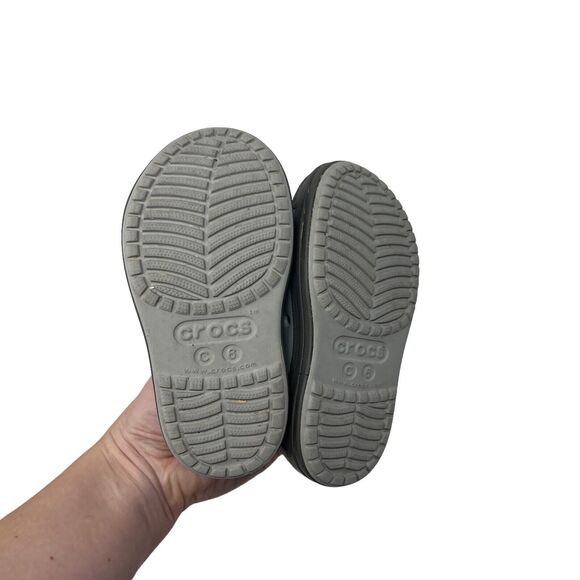 Crocs Bump It Grey Slip On Water Shoes Beach Lake Pool Summer Youth Child 6 C6 - Picture 5 of 7